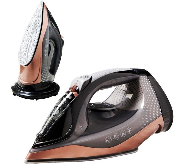 TieDex UK QUEST 34149 Cordless Steam Iron - Grey & gold