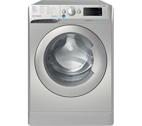 TieDex UK INDESIT Innex Steam Push & Go BWE 71496X SV UK 7kg 1400 Spin Washing Machine - Silver