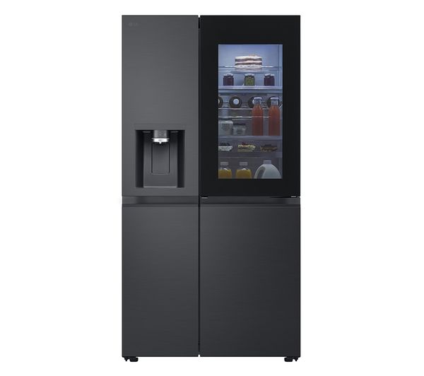 TieDex UK LG InstaView GSXE90EVDD American-Style Smart Fridge Freezer - Essence Black Steel