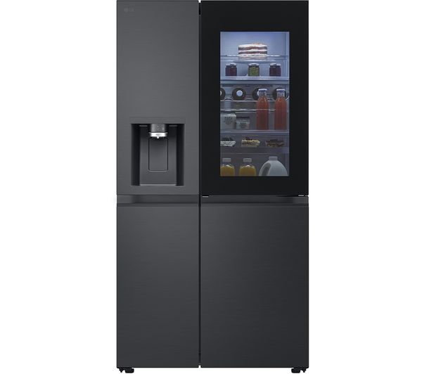 TieDex UK LG InstaView GSXE91EVAD American-Style Smart Fridge Freezer - Black Steel