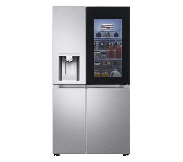 TieDex UK LG InstaView GSXE90BSDD American-Style Smart Fridge Freezer - Brushed Steel