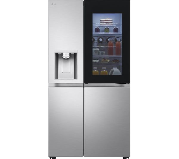 TieDex UK LG InstaView GSXE90BSDD American-Style Smart Fridge Freezer - Brushed Steel