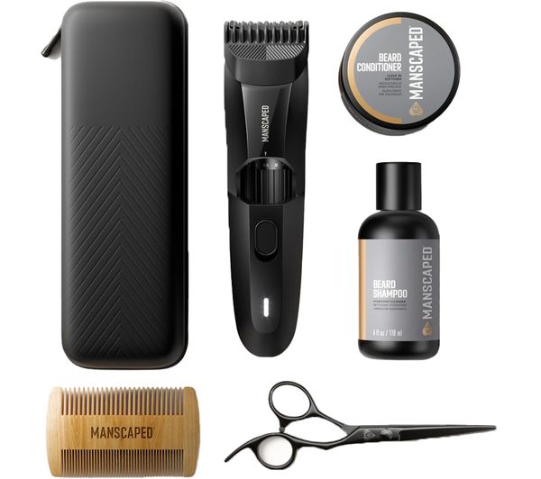 TieDex UK MANSCAPED Beard Hedger Essentials Wet & Dry Trimmer Kit - Black