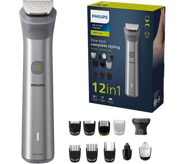 TieDex UK PHILIPS Series 5000 12-in-1 MG5940/15 Wet & Dry Multi Grooming Trimmer - Silver