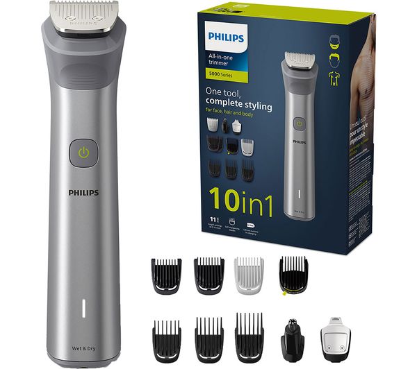 TieDex UK PHILIPS Series 5000 10-in-1 MG5920/15 Wet & Dry Multi Grooming Trimmer - Silver