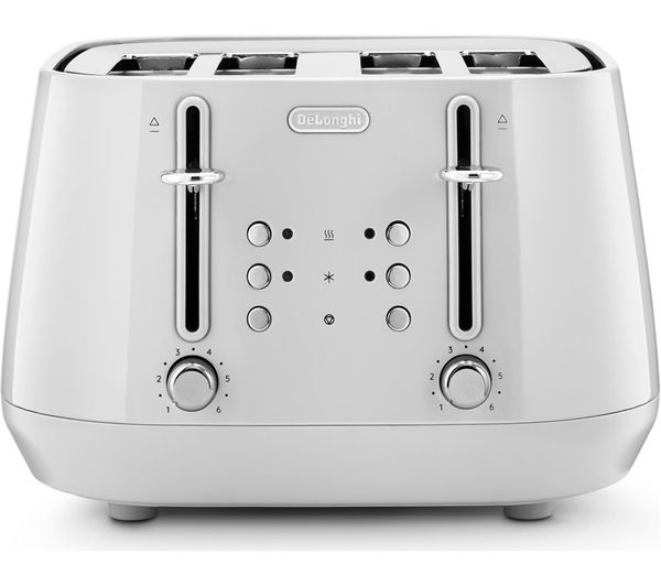 TieDex UK DELONGHI Eclettica CTY4003.WH 4-Slice Toaster - White