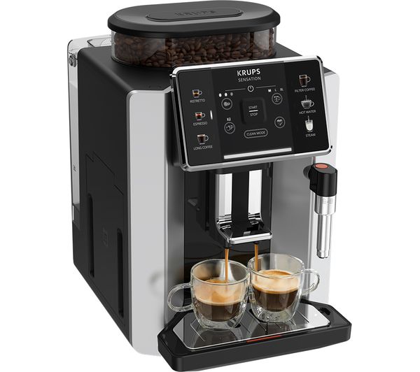 TieDex UK KRUPS Sensation EA910E40 Bean to Cup Coffee Machine - Silver & Black