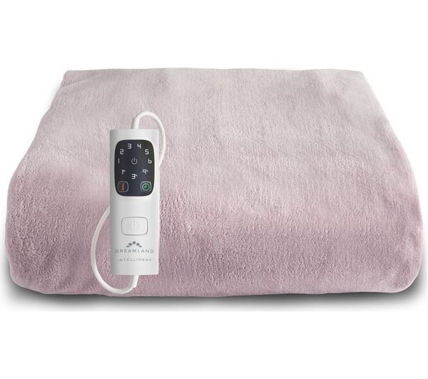 TieDex UK DREAMLAND Snuggle Up Velvet Heated Throw - Pink, 160 x 120 cm