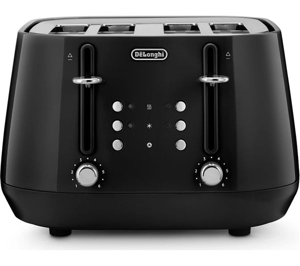 TieDex UK DELONGHI Eclettica CTY4003.BK 4-Slice Toaster - Black