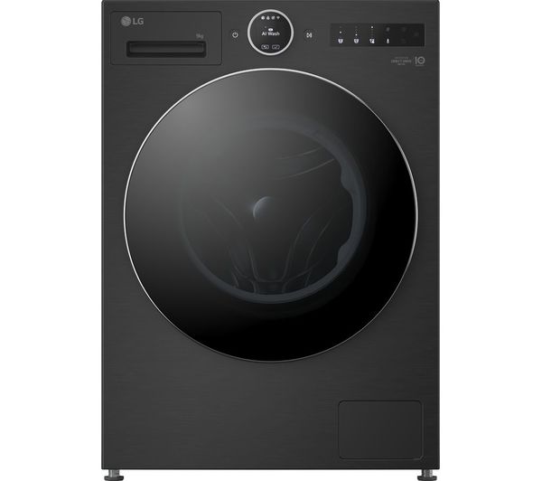 TieDex UK LG VX90 Series AI Direct Drive F4X9009TBC WiFi-enabled 9 kg 1400 Spin Washing Machine - Matte Black