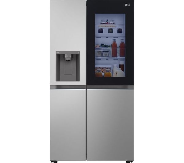 TieDex UK LG InstaView GSGV80PYLL American-Style Smart Fridge Freezer - Prime Silver