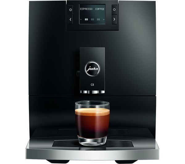 TieDex UK JURA C8 Smart Bean to Cup Coffee Machine - Piano Black