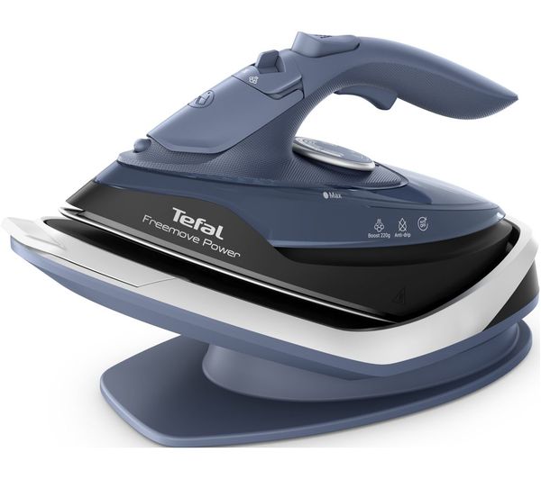 TieDex UK TEFAL Freemove Power FV6674G0 Cordless Steam Iron - Blue Salt & Black