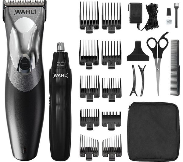 TieDex UK WAHL Clip 'N Rinse Cordless Clipper and Trimmer Kit - Black