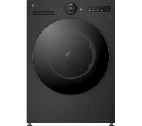 TieDex UK LG VX70 Series AI Direct Drive WiFi-enabled 9 kg 1400 Spin Washing Machine - Matte Black