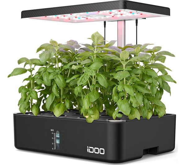 TieDex UK IDOO Home Hydroponics Herb Garden Growing Kit - Black