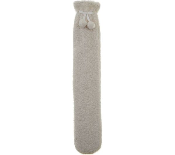 TieDex UK AROMA HOME Teddy Boucle Long Hot Water Bottle - Cream