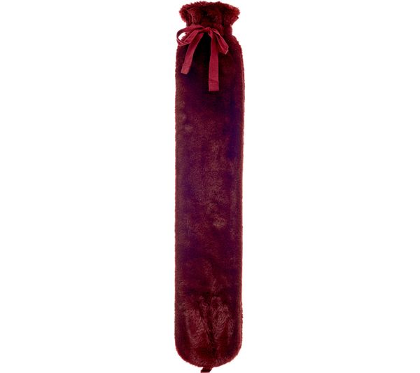 TieDex UK AROMA HOME Faux Fur Long Hot Water Bottle - Burgundy