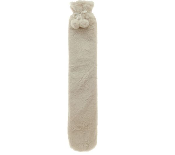 TieDex UK AROMA HOME Faux Fur Long Hot Water Bottle - Cream