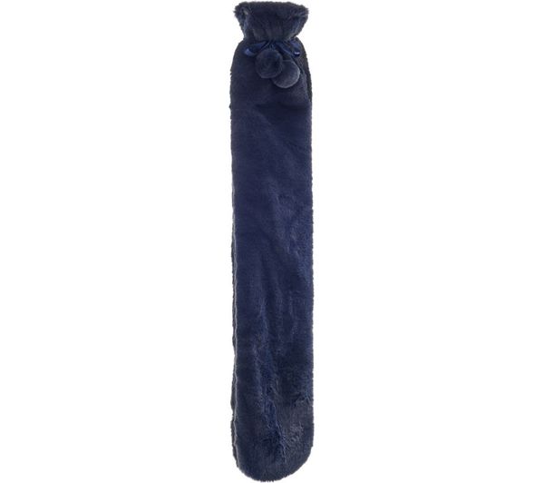 TieDex UK AROMA HOME Faux Fur Long Hot Water Bottle - Navy