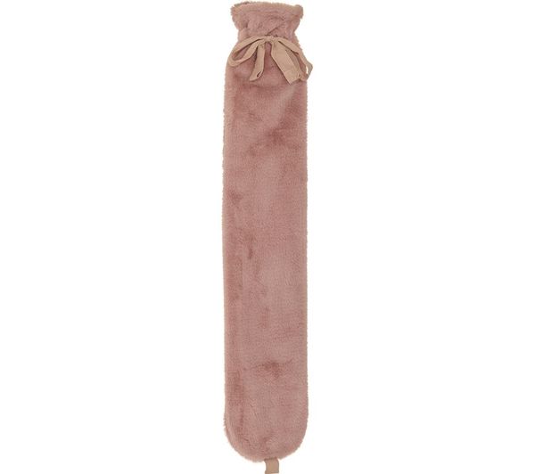 TieDex UK AROMA HOME Faux Fur Long Hot Water Bottle - Pink