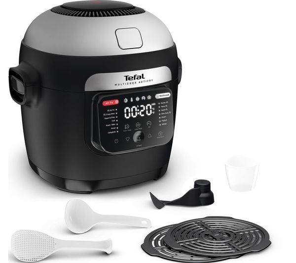 TieDex UK TEFAL Multicook Actifry MY741CG1 Air Fryer & Multicooker - Black & Chrome