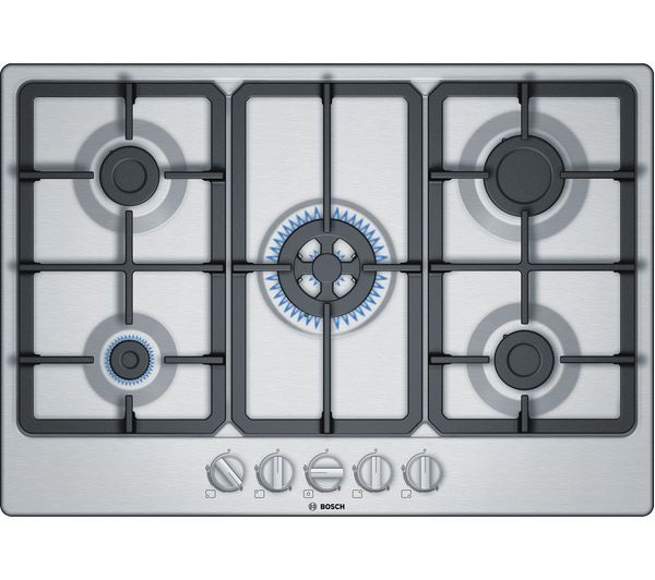 TieDex UK BOSCH Series 4 PGQ7B5B90 75 cm Gas Hob - Stainless Steel