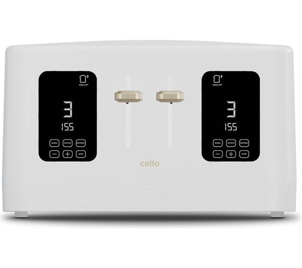 TieDex UK CELLO TR186-WH 4-Slice Toaster - White