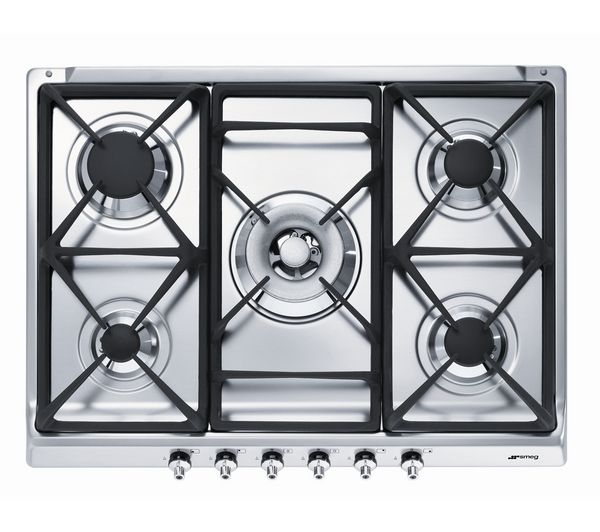 TieDex UK SMEG SE70SGH-5 70 cm Gas Hob - Stainless Steel