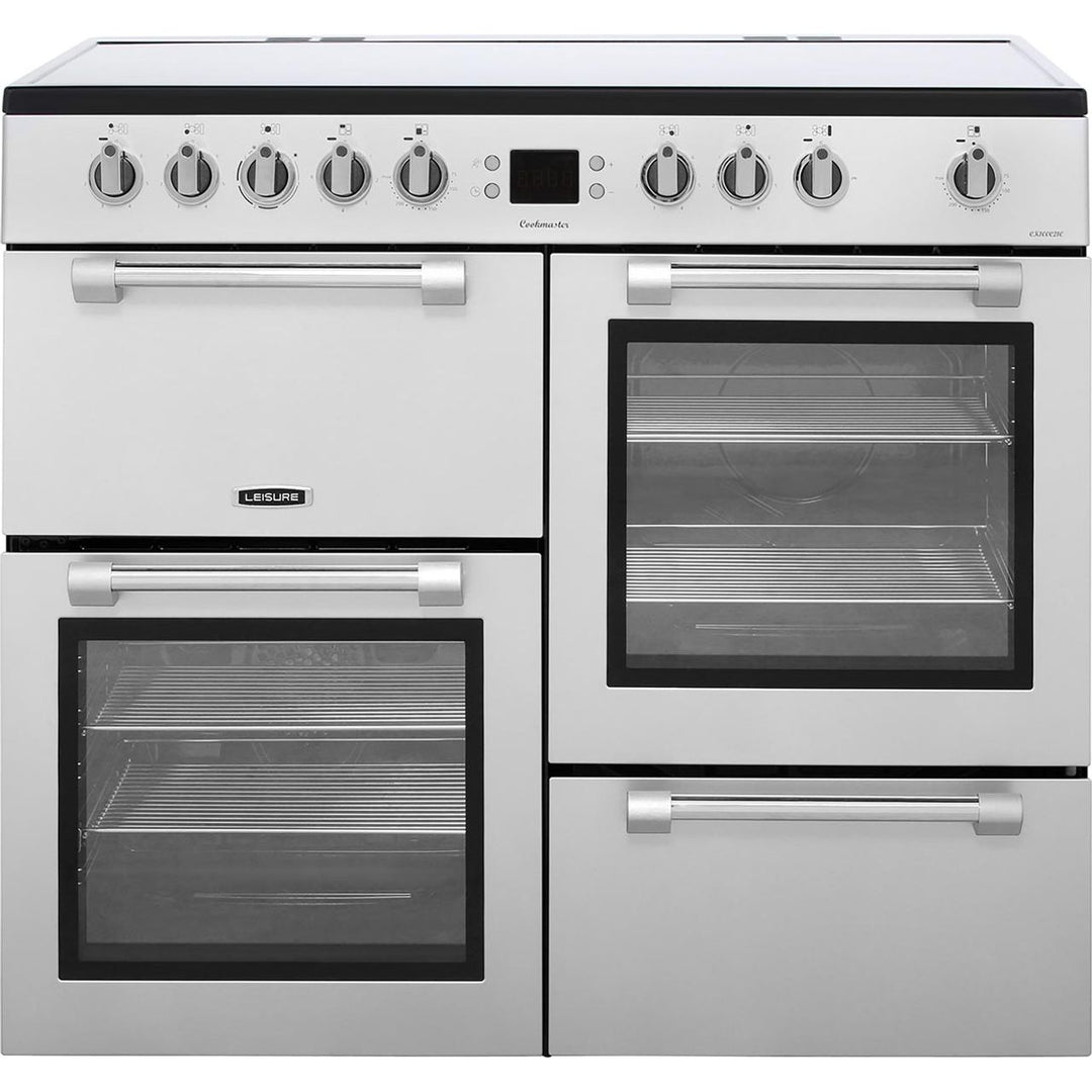 Leisure Cookmaster CK100C210S 100cm wide Electric Range Cooker with Ceramic Hob - Silver