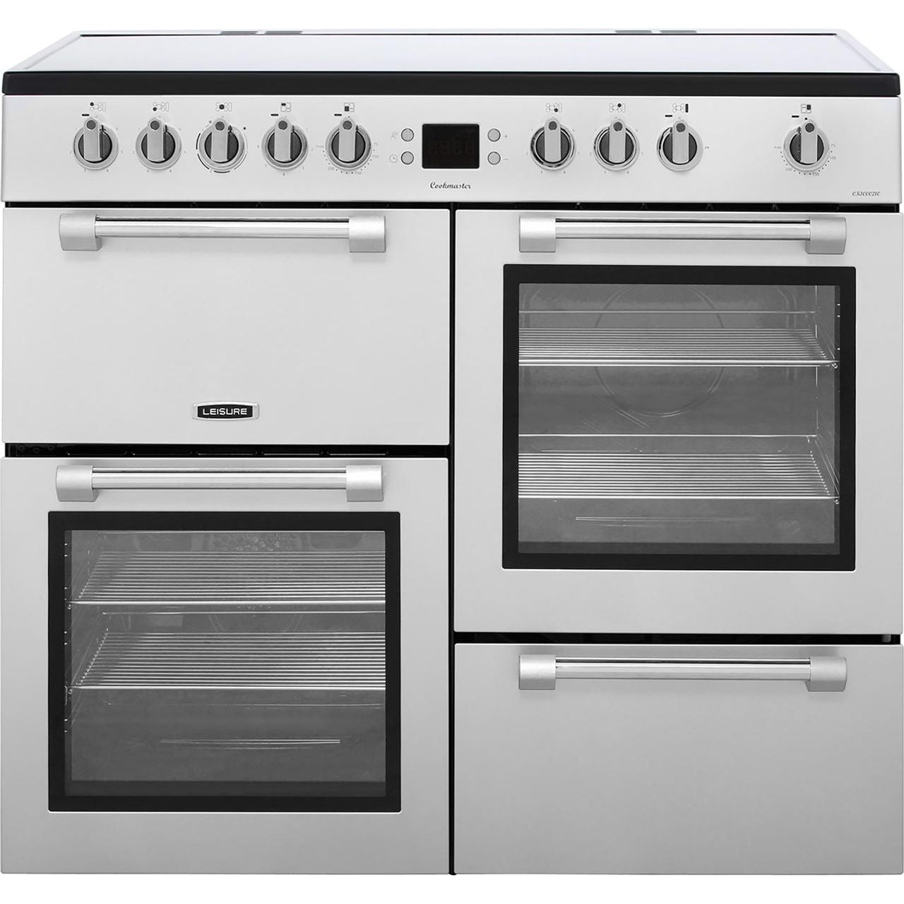 Leisure Cookmaster CK100C210S 100cm wide Electric Range Cooker with Ceramic Hob - Silver
