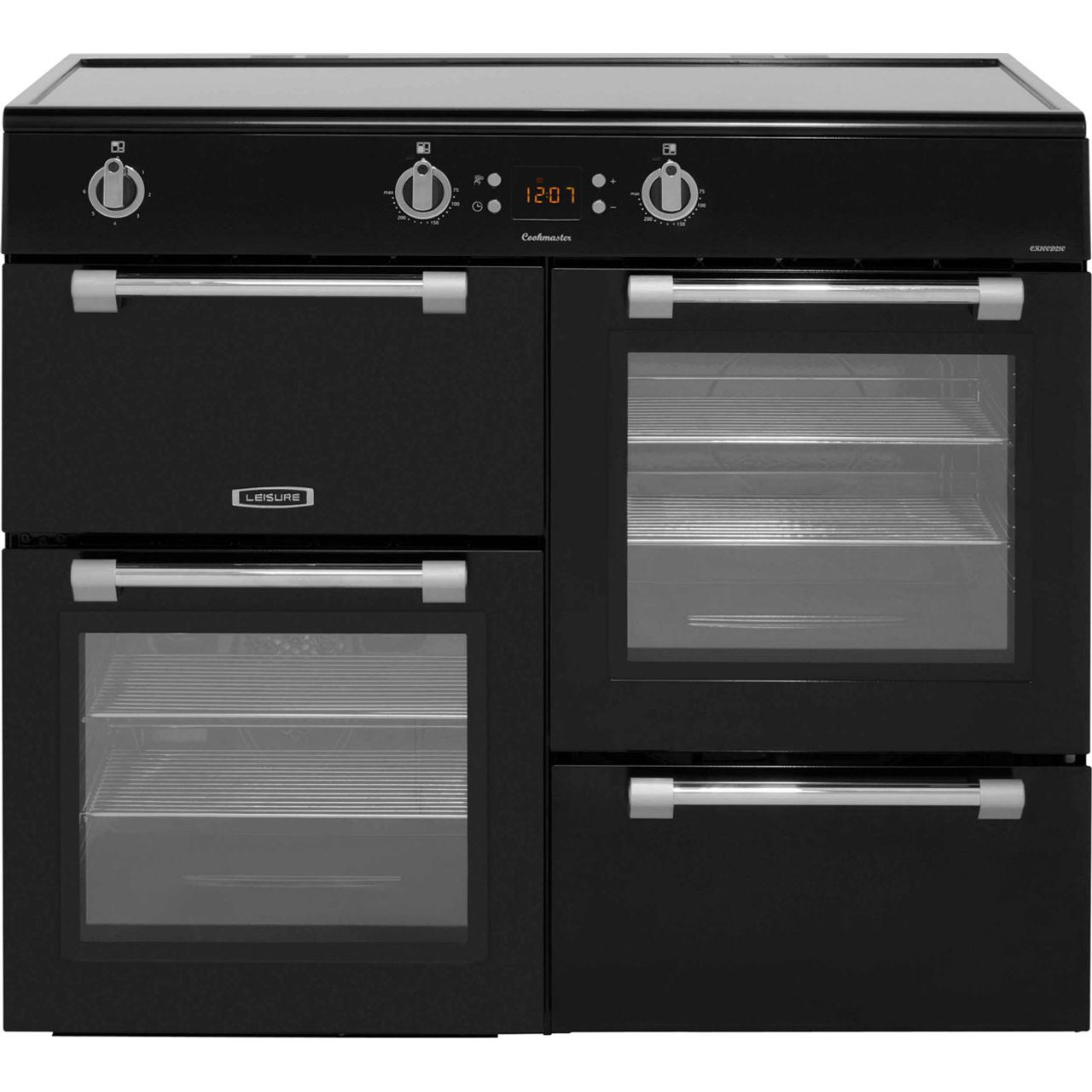 Leisure Cookmaster CK100D210K 100cm wide Electric Range Cooker with Induction Hob - Black