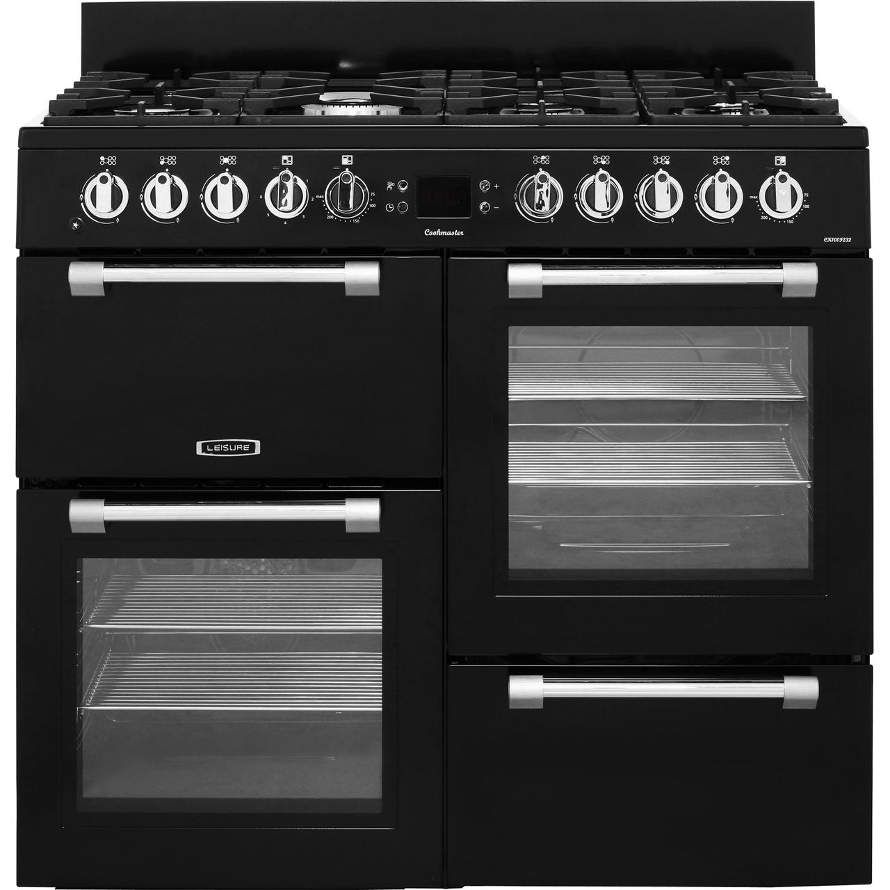 Leisure Cookmaster 100 CK100F232K 100cm wide Dual Fuel Range Cooker with Gas Hob - Black