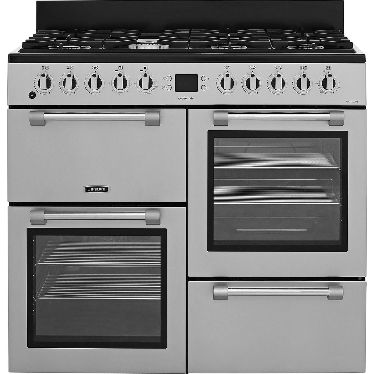 Leisure Cookmaster 100 CK100F232S 100cm wide Dual Fuel Range Cooker with Gas Hob - Silver