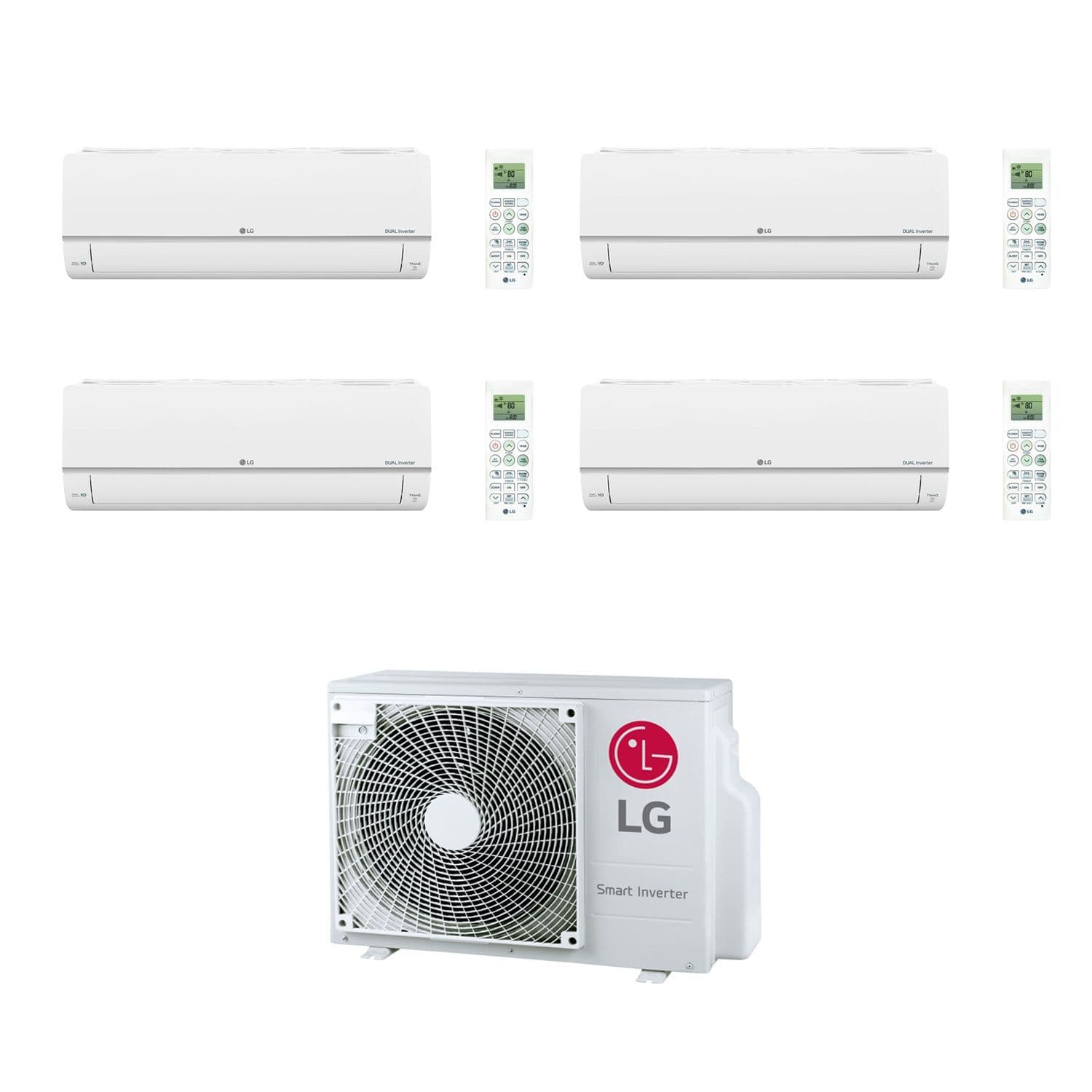 Lg Air Conditioning MU4R25-U21 Multi Room 4 of PM07SK-NSA Standard Plus Wall Mounted Heat Pump A+++