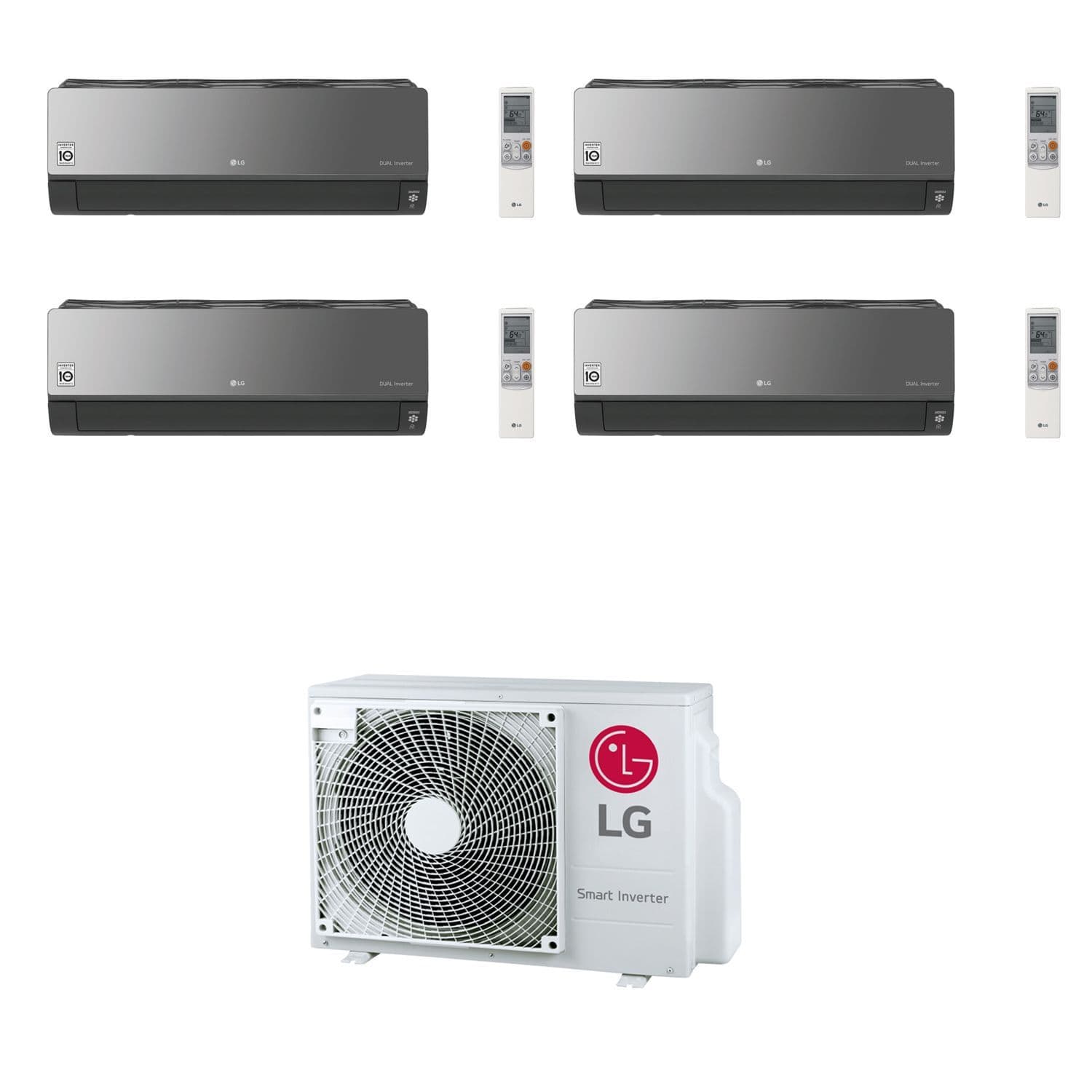 Lg Air Conditioning MU5R30-U40 Multi Room 4 of AC09BK-NSJ Artcool Mirror Wall Mounted Heat Pump