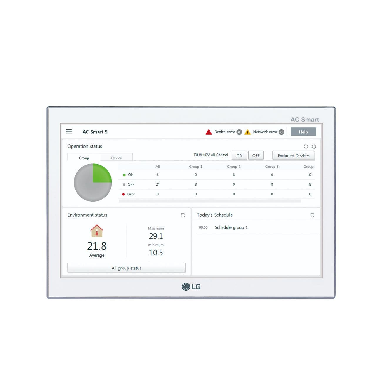 LG Air Conditioning Replacement Remote Controller AC Smart 5 PAC5A000 BMS Integration Modbus, BACnet