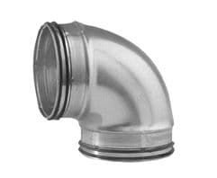 Lindab B90 Safe Fitting 90 Deg Pressed Bend Duct Fitting With Rubber Seal 80mm To 1250mm