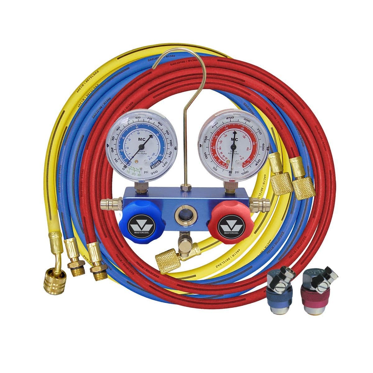 Refco Mastercool Auto Air Conditioning R134a Gauge Manifold, Lines And High/Low Couplers Service Kit