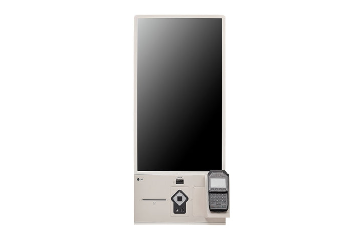 LG 27KC3PK‑C 27″ Self‑Ordering Kiosk – Full HD In‑Cell Touch, Windows 10 IoT, Thermal Printer & Scanner, Celeron Quad‑Core, 8 GB RAM, 128 GB SSD, Beige | QSR & Retail