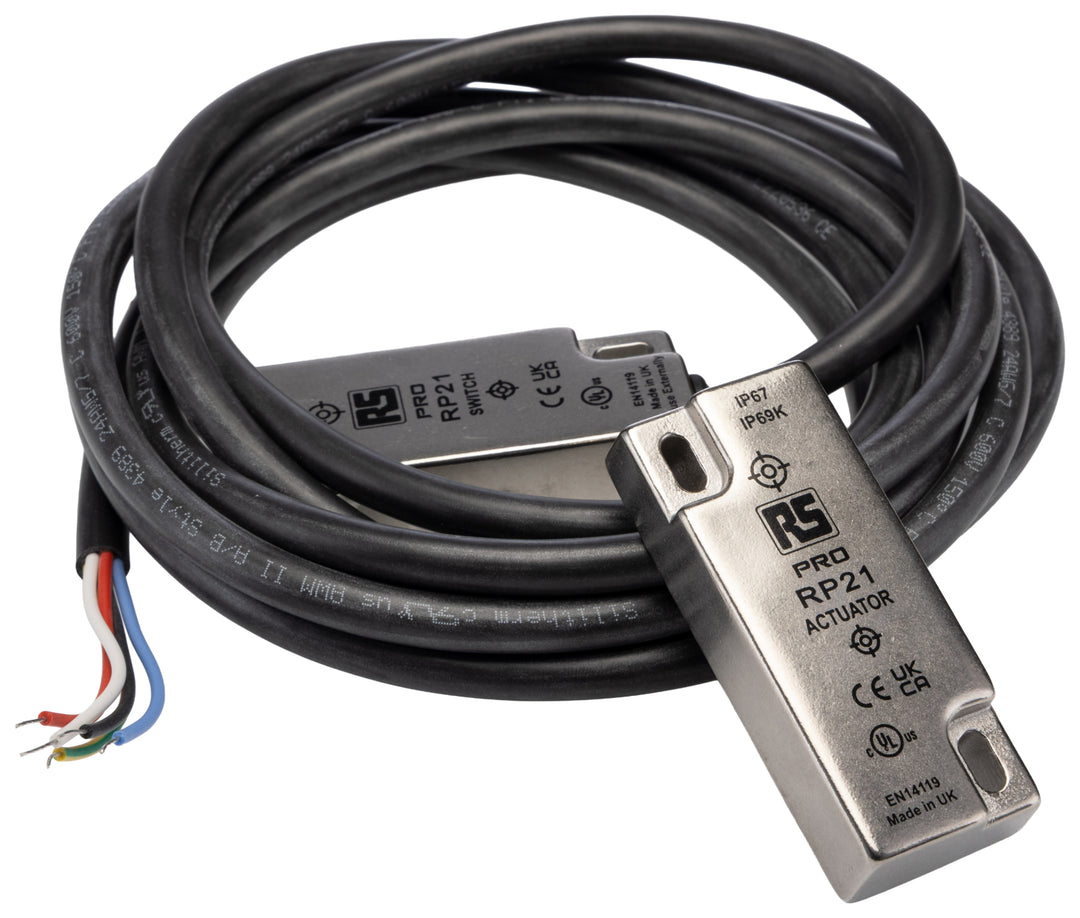 TieDex UK Magnetic Non-Contact Safety Switch, Stainless Steel Housing, 24V dc, 2 NO, Wire