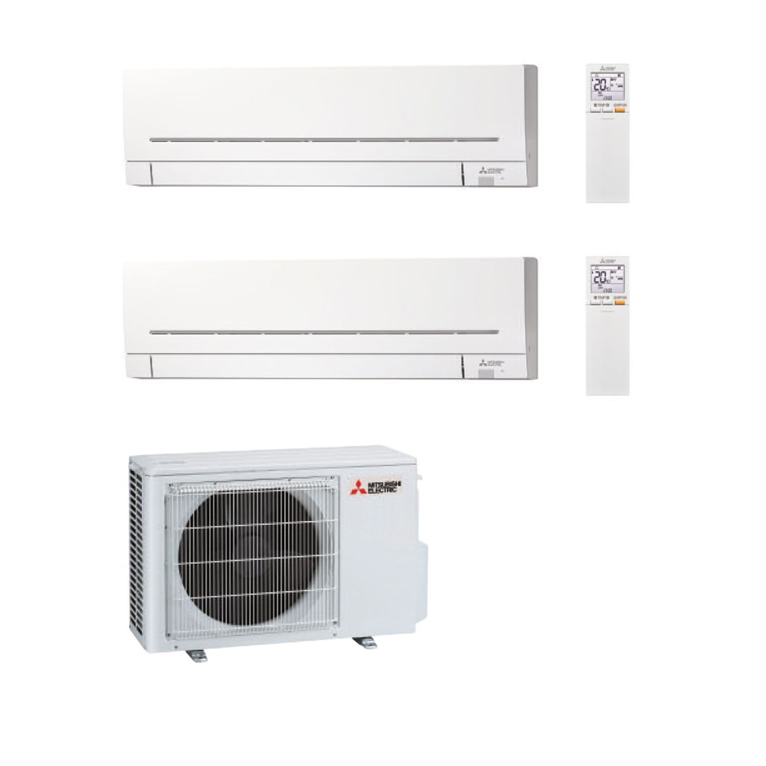 Mitsubishi Electric Air Conditioning MXZ-2F33VF3 Multi 2 x MSZ-AP25VGK 2.5kW Wall A++ 240V~50Hz