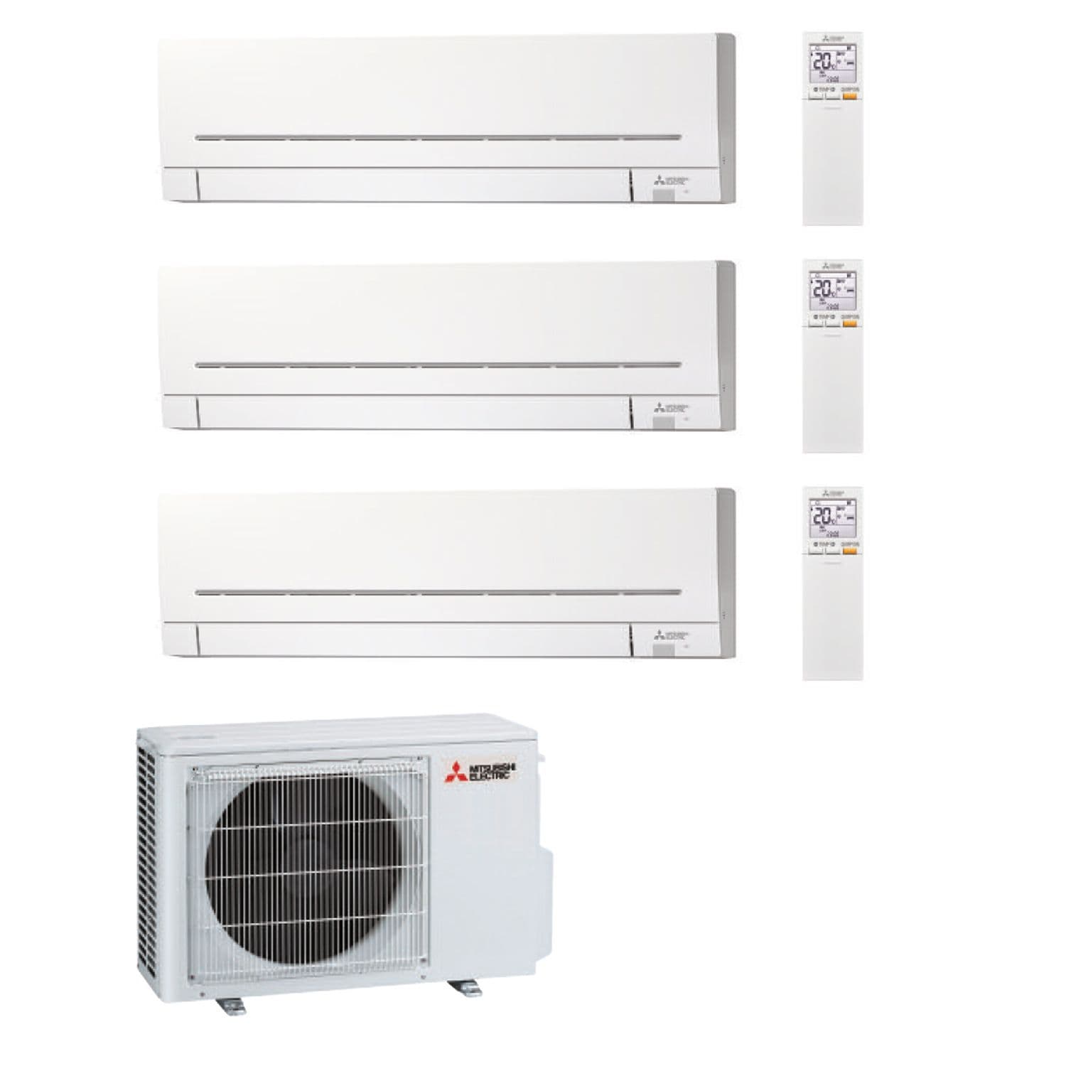 Mitsubishi Electric Air Conditioning MXZ-3F68VF3 Multi 3 x MSZ-AP25VGK 2.5kW Wall A++ 240V~50Hz