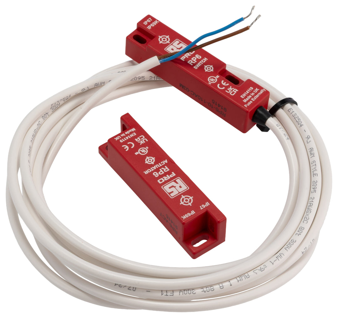 TieDex UK Magnetic Non-Contact Safety Switch, ABS Plastic Housing, 24V dc, 1 NO, Wire
