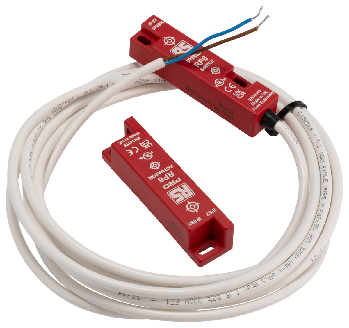 TieDex UK Magnetic Non-Contact Safety Switch, ABS Plastic Housing, 24V dc, 1 NO, Wire