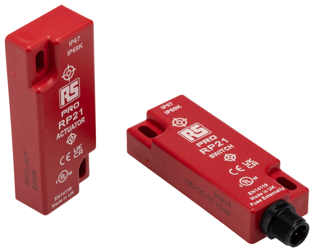 TieDex UK Magnetic Non-Contact Safety Switch, ABS Plastic Housing, 24V dc, 2 NO, M12