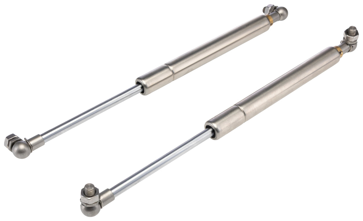 TieDex UK Stainless Steel Gas Strut, with Ball & Socket Joint, 600 mm Extended Length, 250 mm Stroke Length