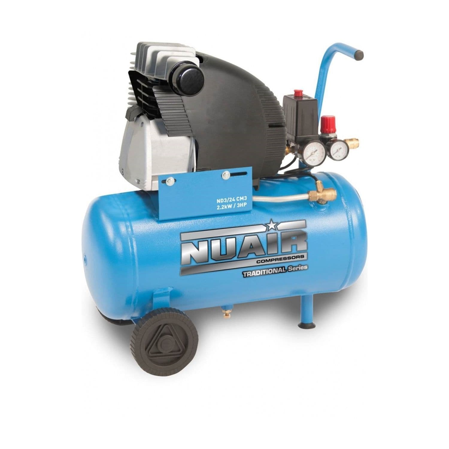 NuAir S-1NCC504FPS564 ND3/24CM3 Portable Air Compressor Direct Drive 24L Receiver 10.5 CFM