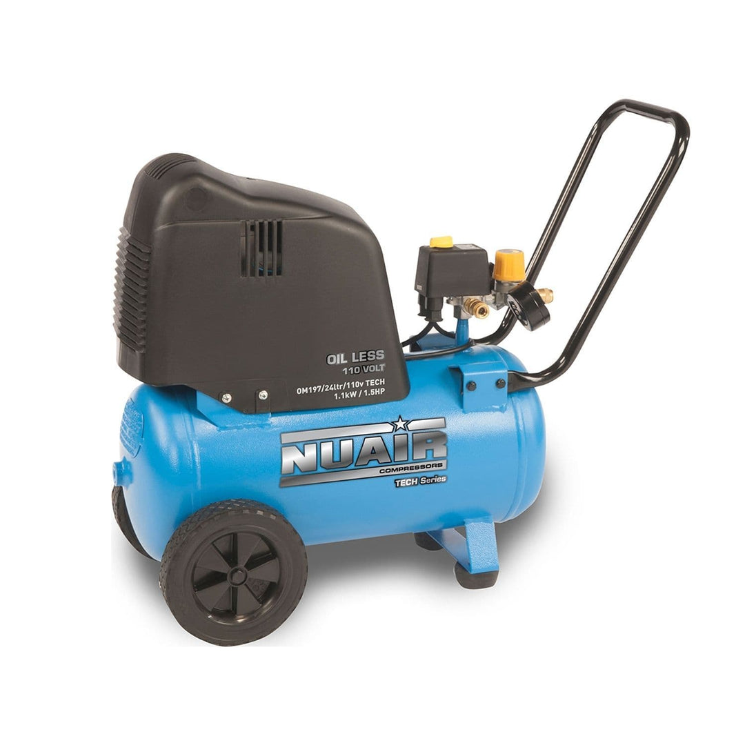 NuAir S-A8CA3C4FPS567 OM197/24 Portable Air Compressor Direct Drive Oil Free Tech-110v 7.1CFM 110V