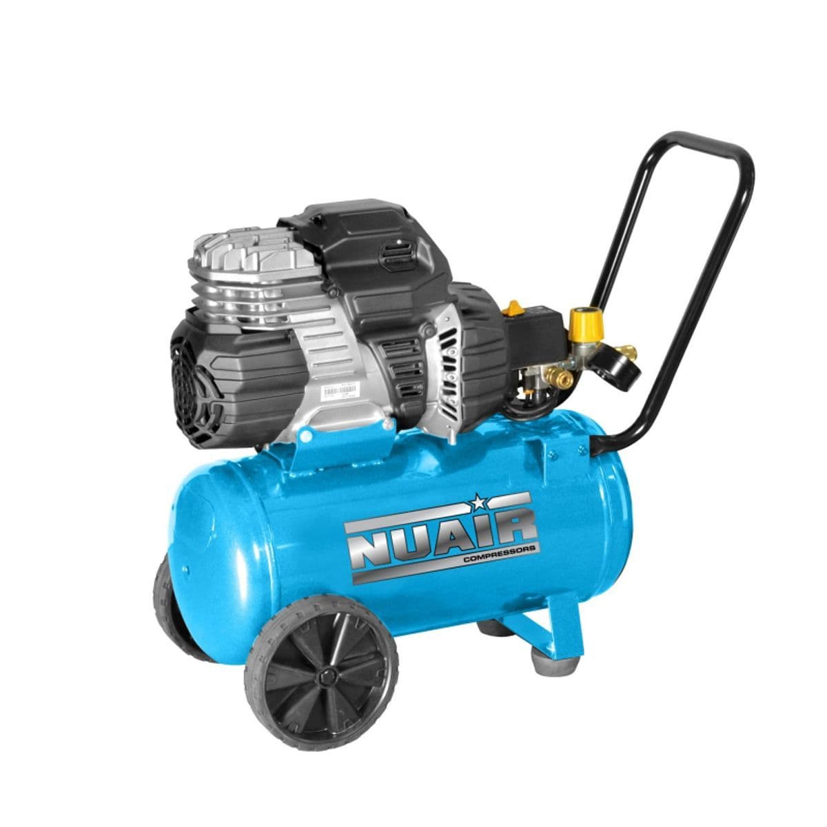 NuAir S-B4CA304FPS572 FPS5OL244/24 CE Portable Air Compressor Oil less 24L1.1kW 8 Bar 24Lt Receiver